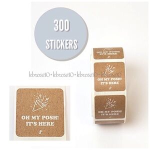 New in Package 300 Oh My Posh! It’s Here Recycled Kraft Stickers Poshmark Logo